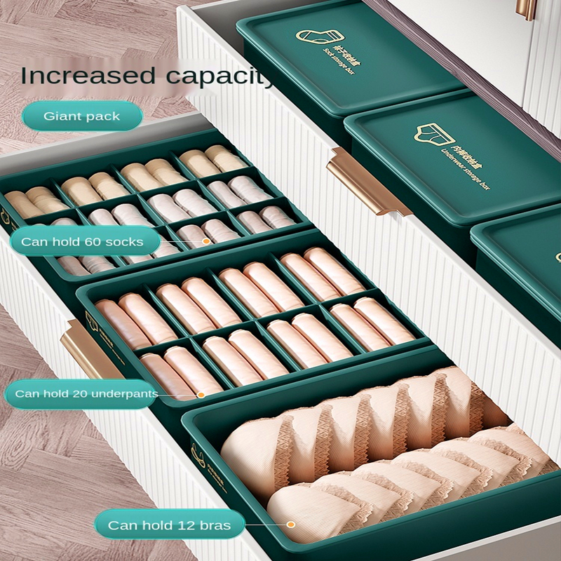 Underwear Storage Box Household Drawer Wardrobe Compartment Artifact Socks Panties Three-in-one Storage Box Shorts storage box