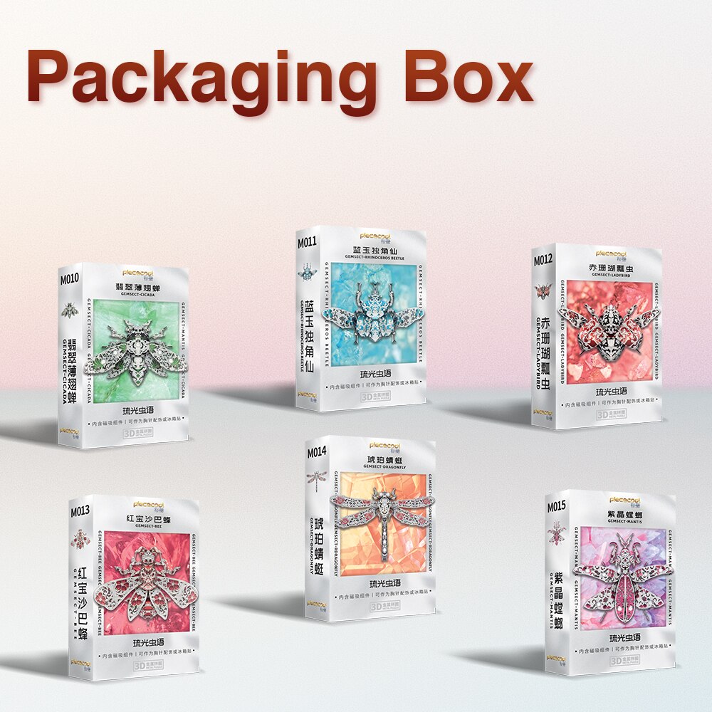 Piececool 3D puzzle metalowe broszka z owadami akcesoria zestawy modeli dla nastolatków DIY układanki zabawki łamigłówka