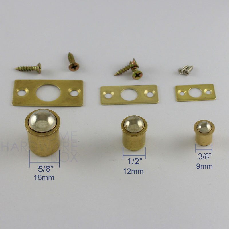 12mm ball roller catch mortice friction latch cabinet cupboard door with plate brass