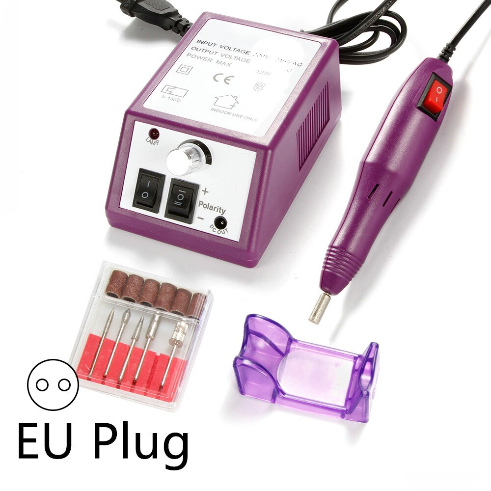 20000 tpm nagelboormachine elektrische manicuremachine frees voor manicure gel nagelriemverwijderaar boorvijl nagelkunstlakmachine: Paars-eu