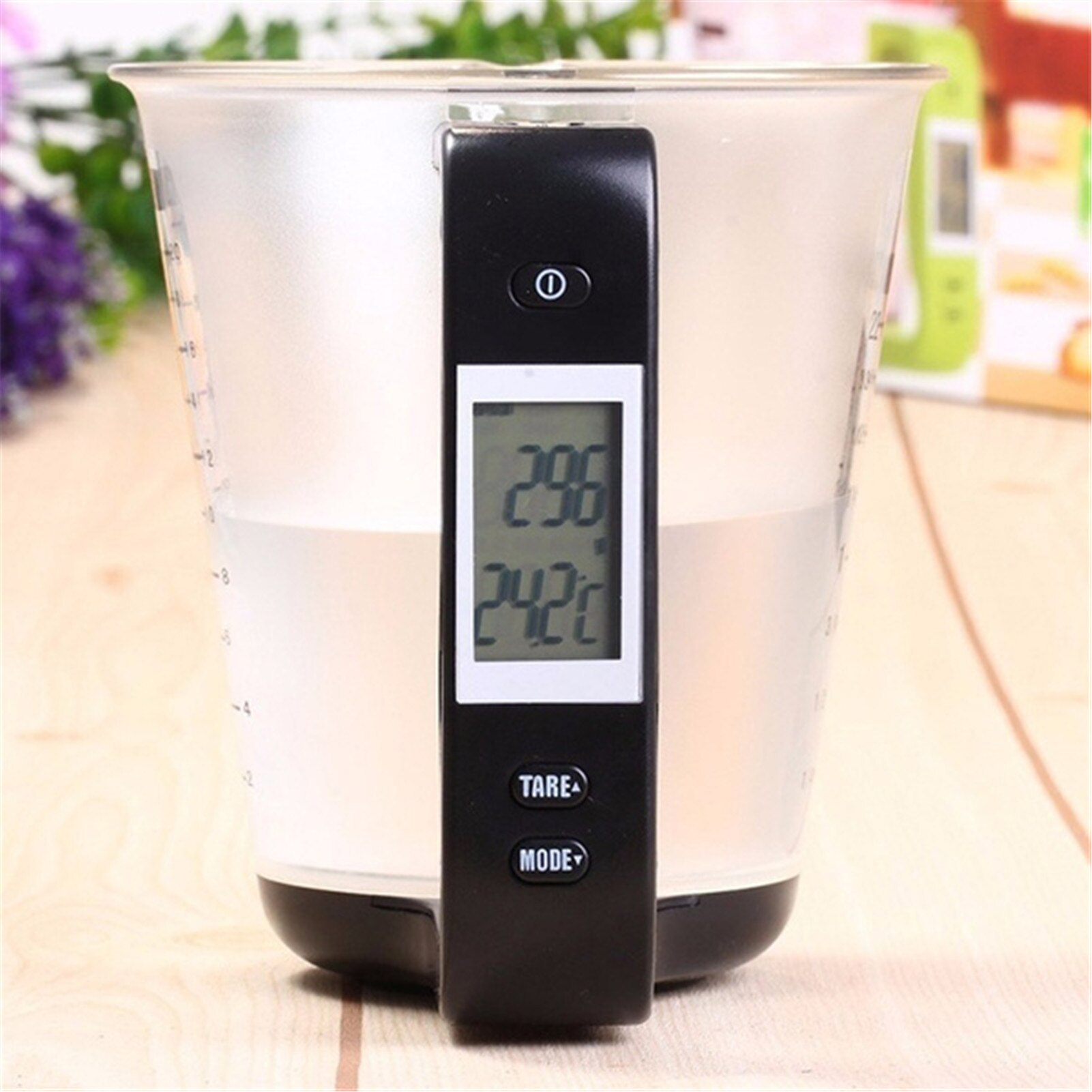 1Pcs 1000g Measuring Cup Kitchen Scales Digital Beaker Libra Electronic Tool Scale with LCD Display Temperature