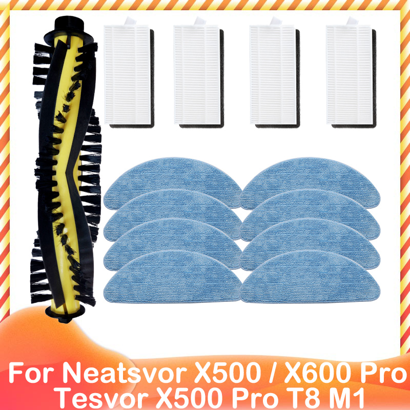 For Neatsvor X520 X500 Tesvor X500 Pro T8 M1 Ikhos Create NetBot S15 S14 Hepa Filter Mop Cloth Main Side Brush: Gold