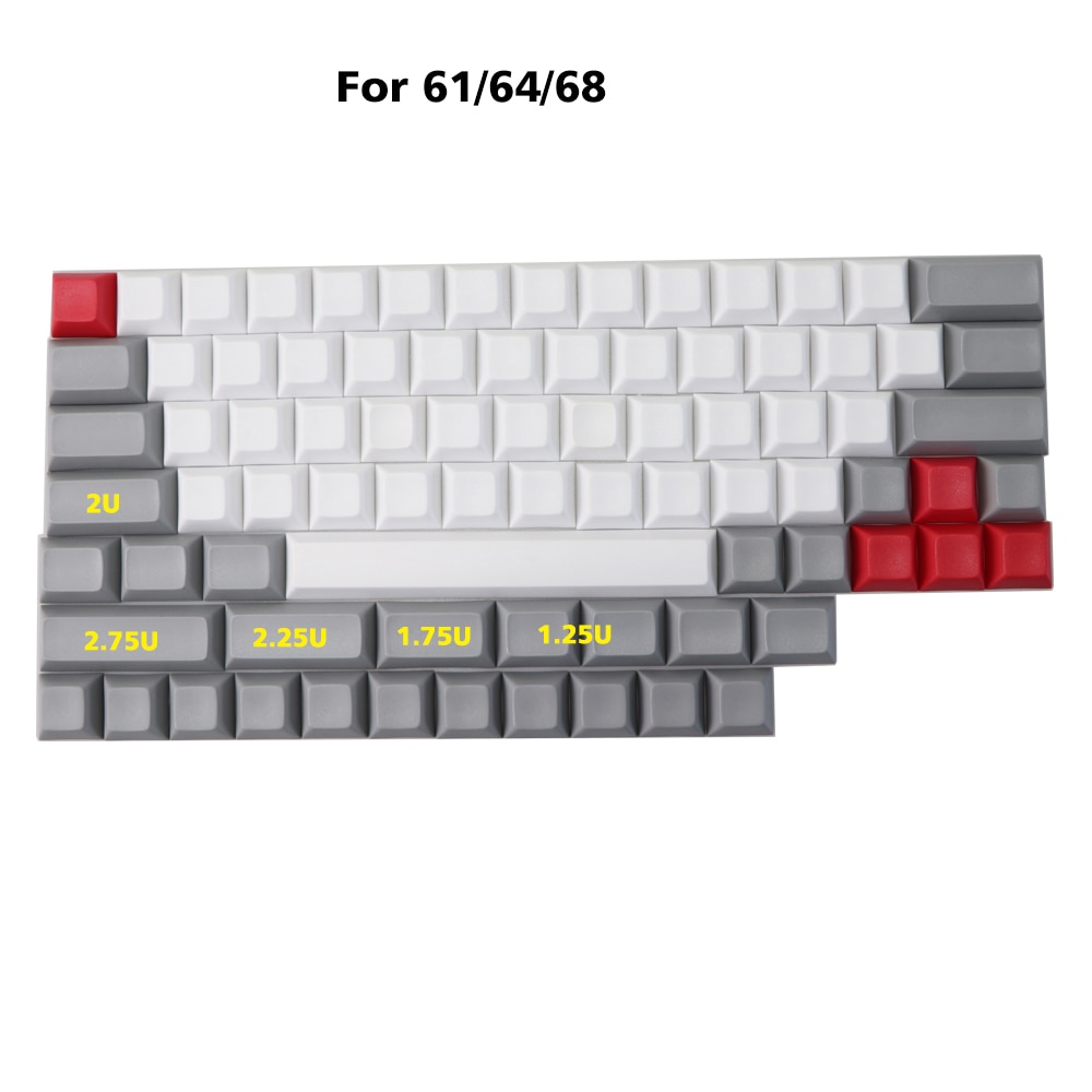 Blank dsa keycaps Profile Thick PBT Keycap For dz60 GH60 XD64 GK64 Tada68 84 96 Cherry MX Mechanical Keyboard: For 61 64 68  key