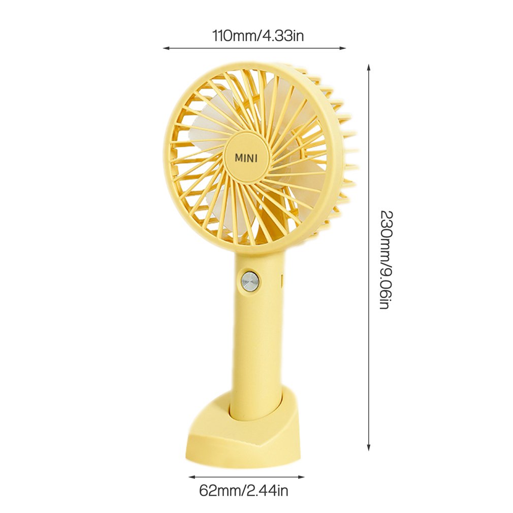 Portable USB Rechargeable Fan Mini Handheld Air Cooling Fan Desktop Ventilation Fan With Base 3 Modes For Travel Outdoor Cooler: black