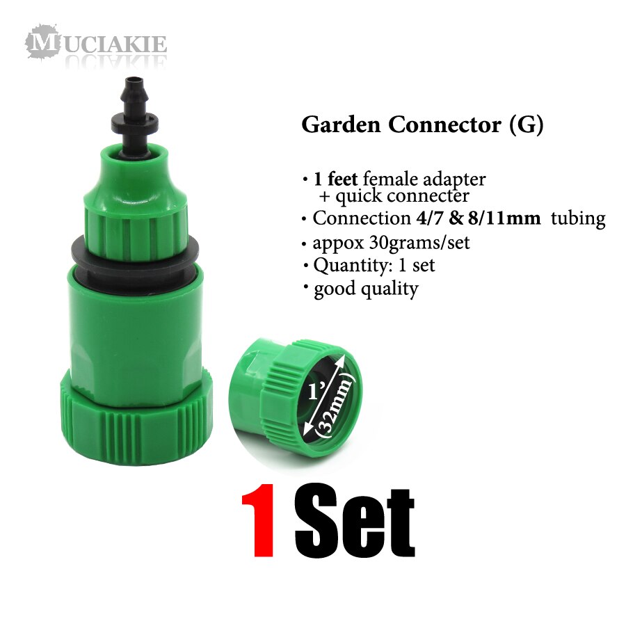 MUCIAKIE-Adaptador de acoplamiento de agua para jardín, conector rápido para grifo de riego de 1/2 '', 3/4'', 1 'a manguera de 8/11 4/7mm, 9 tipos: G x AB240CL
