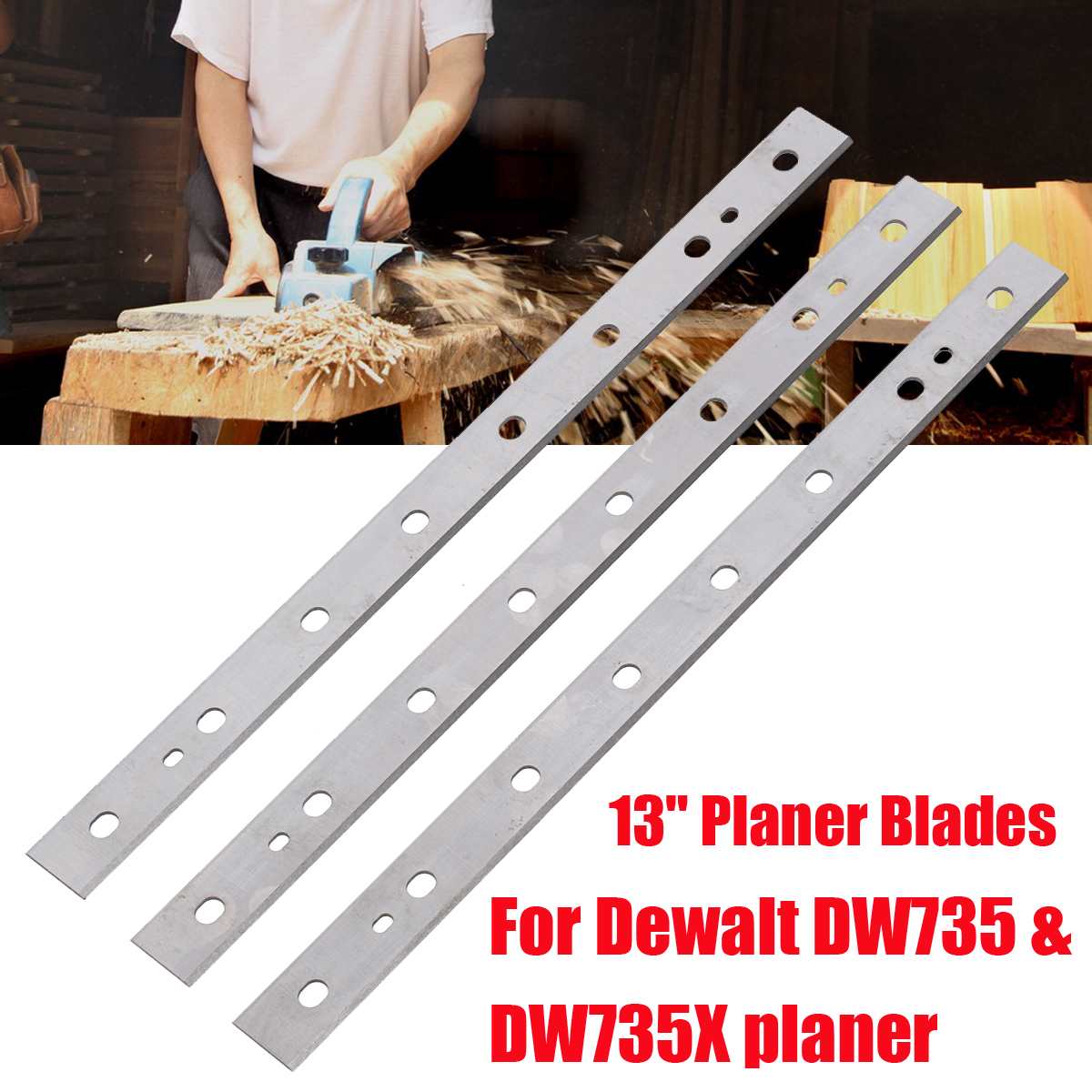 3 sztuk 13 cal/332mm stal szybkotnąca noże strugarskie dla Dewalt DW735 DW735X części zamienne robić drewna ostrze