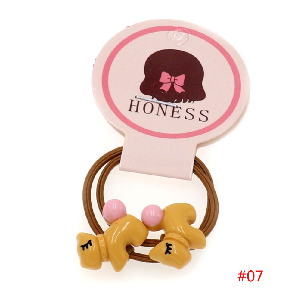 2 unids/set Animal niñas acrílicas Cuerdas elásticas para el pelo estrella elefante Cola de Caballo titular Scrunchies gomas de pelo accesorios: 7