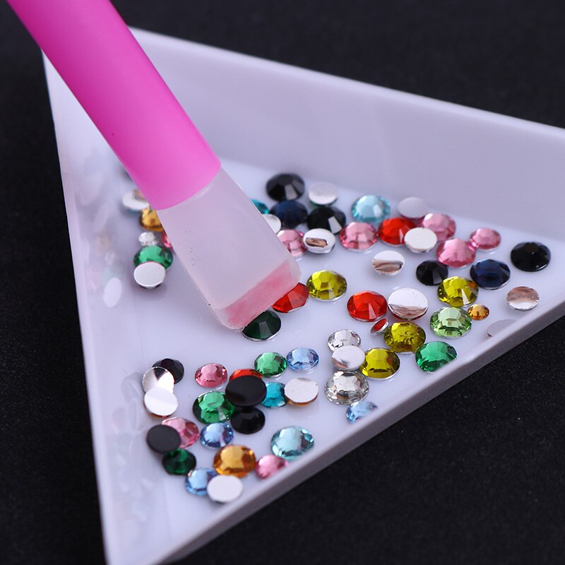 5Pcs Dual-Ended Nail Rhinestone Picker Set Roze Gem Picker Pen Puntjes Manicure Professionele Nail Art Tool