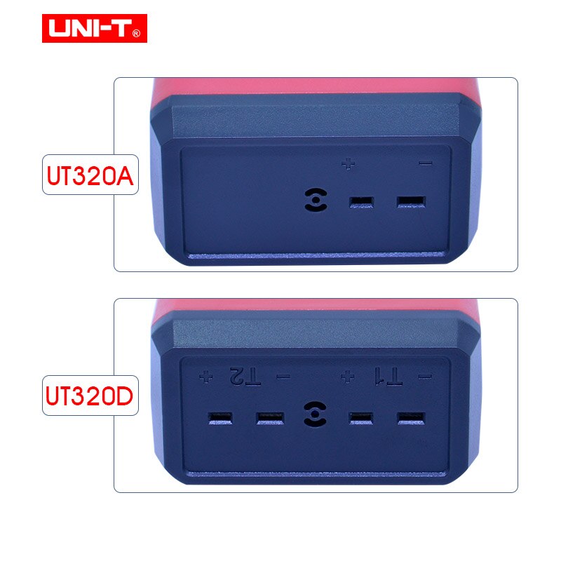 UNI-T UT320A UT320D termómetro de termopar Mini tipo de contacto doble canal K/J medidor de temperatura de fondo de datos mantener automática