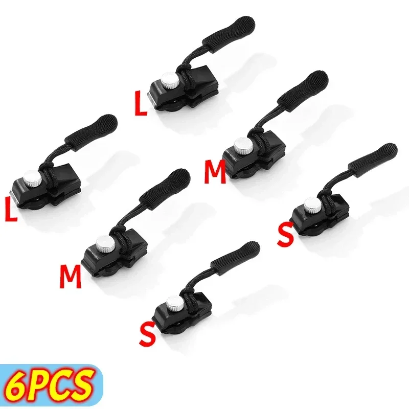 2-6pcs Zipper Repair Kit Universal Instant Zipper Repair Replacement Zippers Sliding Teeth Rescue Zippers Head 3 Different Sizes: Bronze