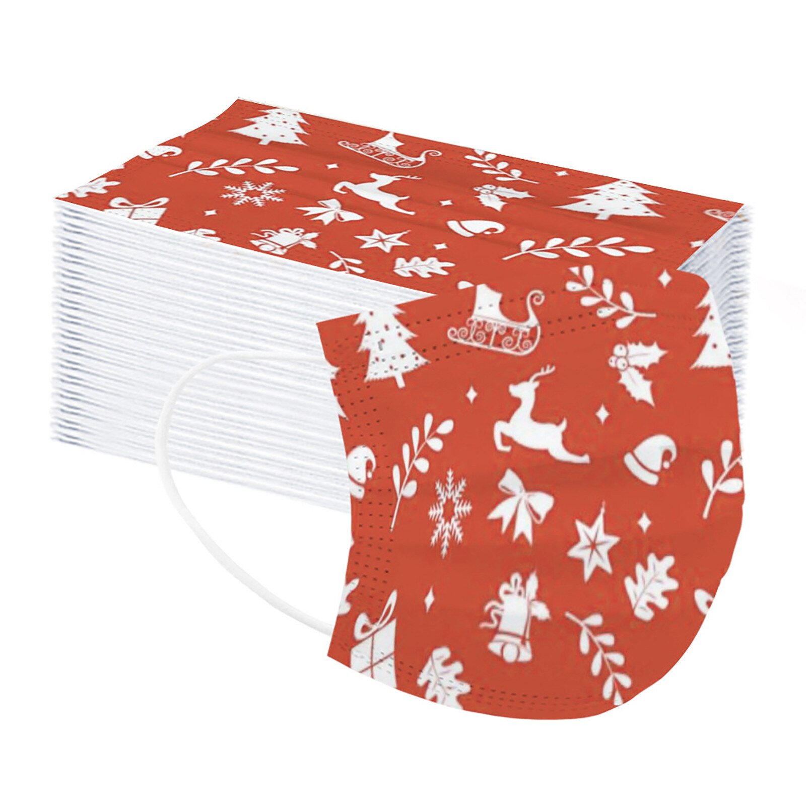 25# 10pc kindermaskers met kerstprint, wegwerpmaskers, stofdicht masker, anti-stofmaskers met oorlussen en oorlussen.: 6