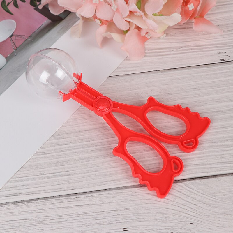 1 Pieza de plástico Bug Insect Catcher tijeras pinzas para niños herramienta práctica de oficina escolar: Rojo