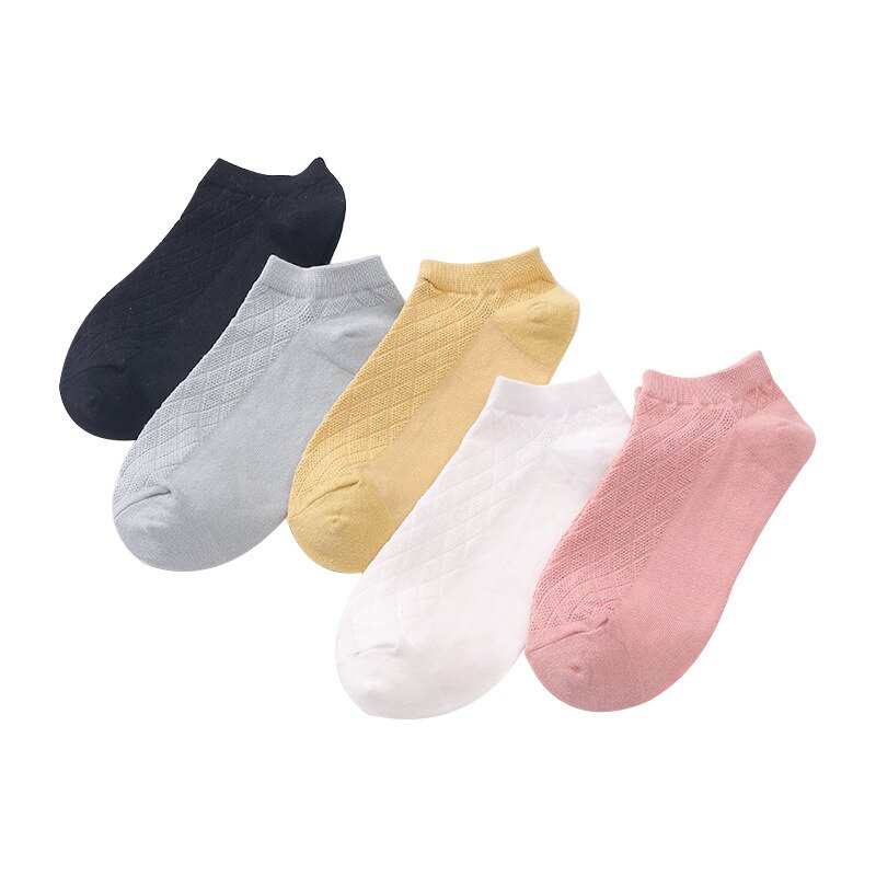 Calcetines de algodón a rayas para mujer, medias pequeñas y frescas de , 5 pares