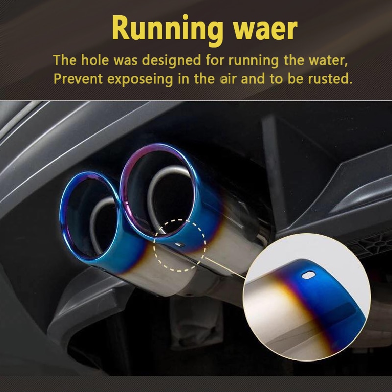 Auspuff Endrohr 76mm Für VW Passat B7, CC, Tiguan - 2-tlg. Set Carbon Schwarz