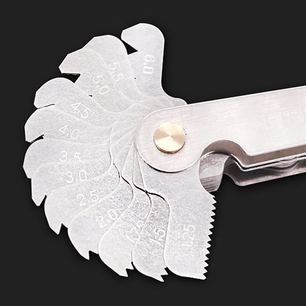 55/60 Degree Metric Inch Thread Gauge Gear Tooth Screw Pitch Gauges Measuring Carbon Steel Center Measurement Lathe tool