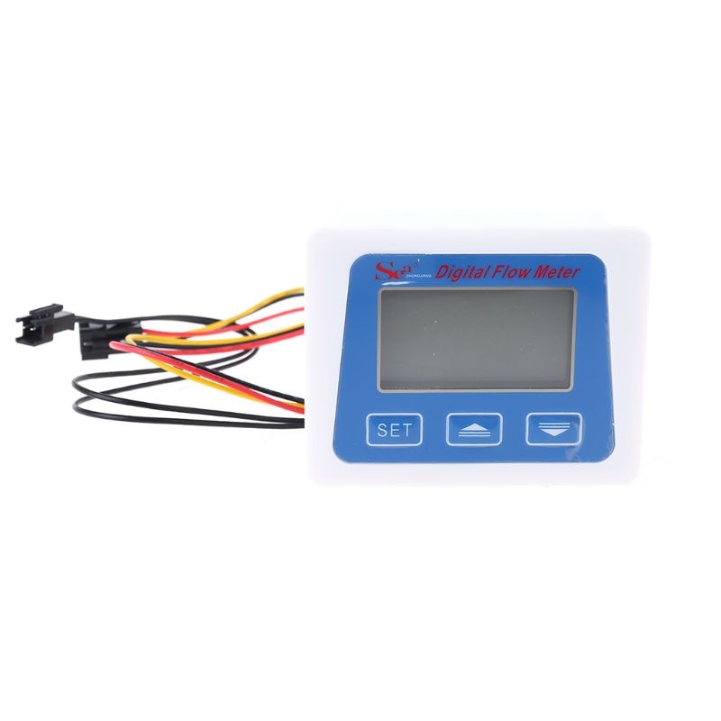 Digital Lcd Display Water Flow Sensor Meter Flowmeter Rotameter Temperature N0HB