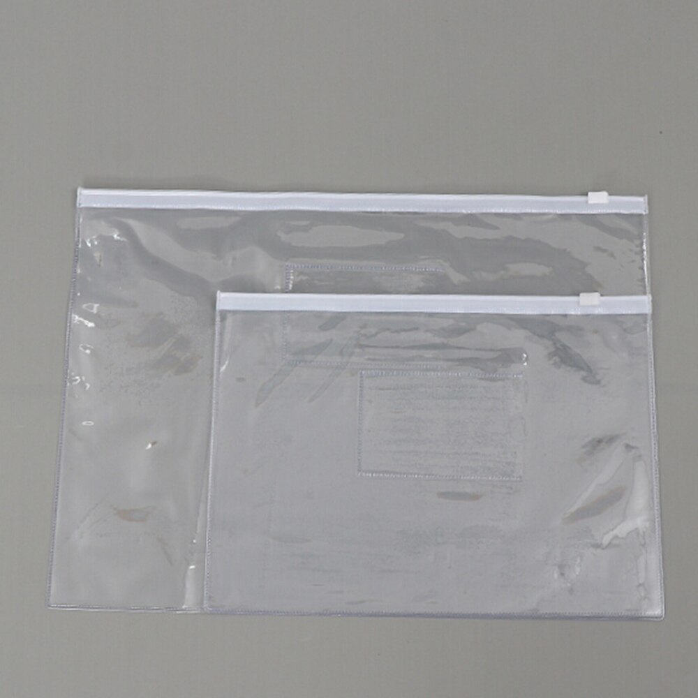 1 ud. Bolsa de PVC transparente impermeable con cremallera Documento de la carpeta de archivos bolsa de archivo papelería bolsa tienda escuela Oficina suministros