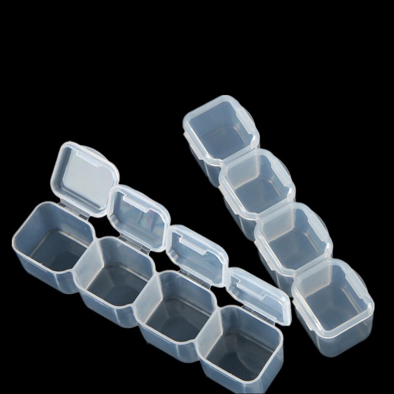 Cajas de almacenamiento de 28 rejillas, organizador de cuentas y joyas, accesorio para pintar con diamantes, caja de almacenamiento vacía de plástico transparente