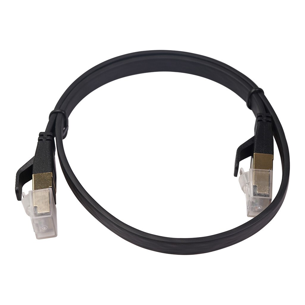 Cat 8 RJ45 Double Shielded Flat Network Cable High Speed Internet Cable 40Gbps standard Transmission distance t568b standard