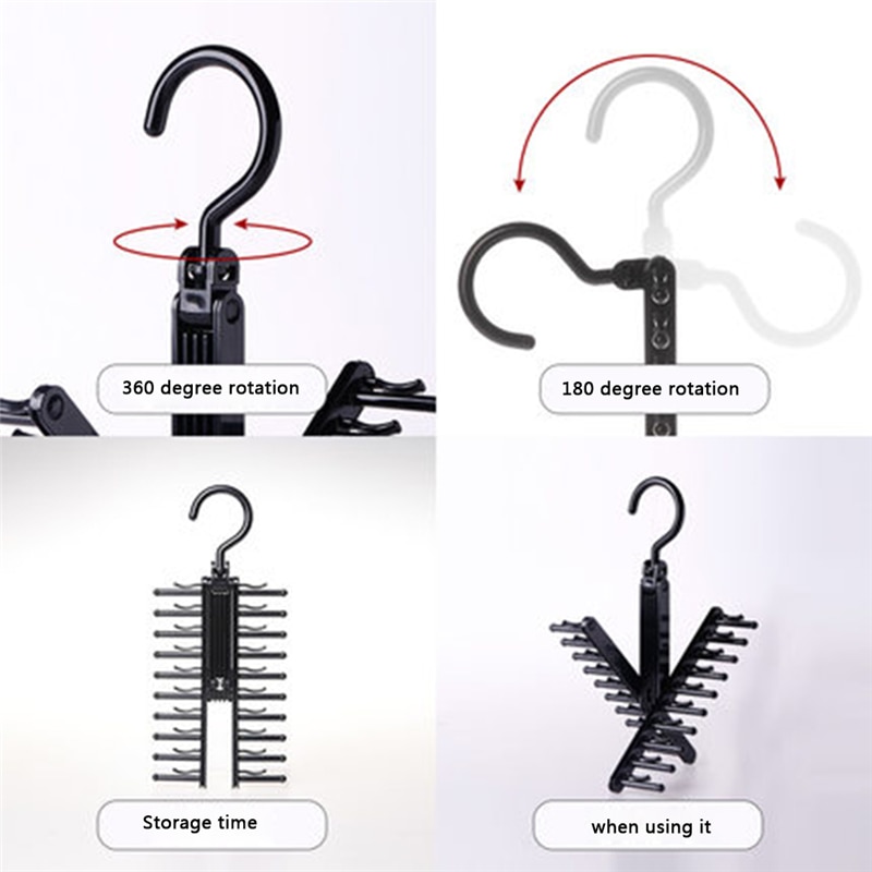 Verstelbare 360 graden draaibare stropdassenrek riem sjaal stropdassen hangerhouder kast opbergorganizer