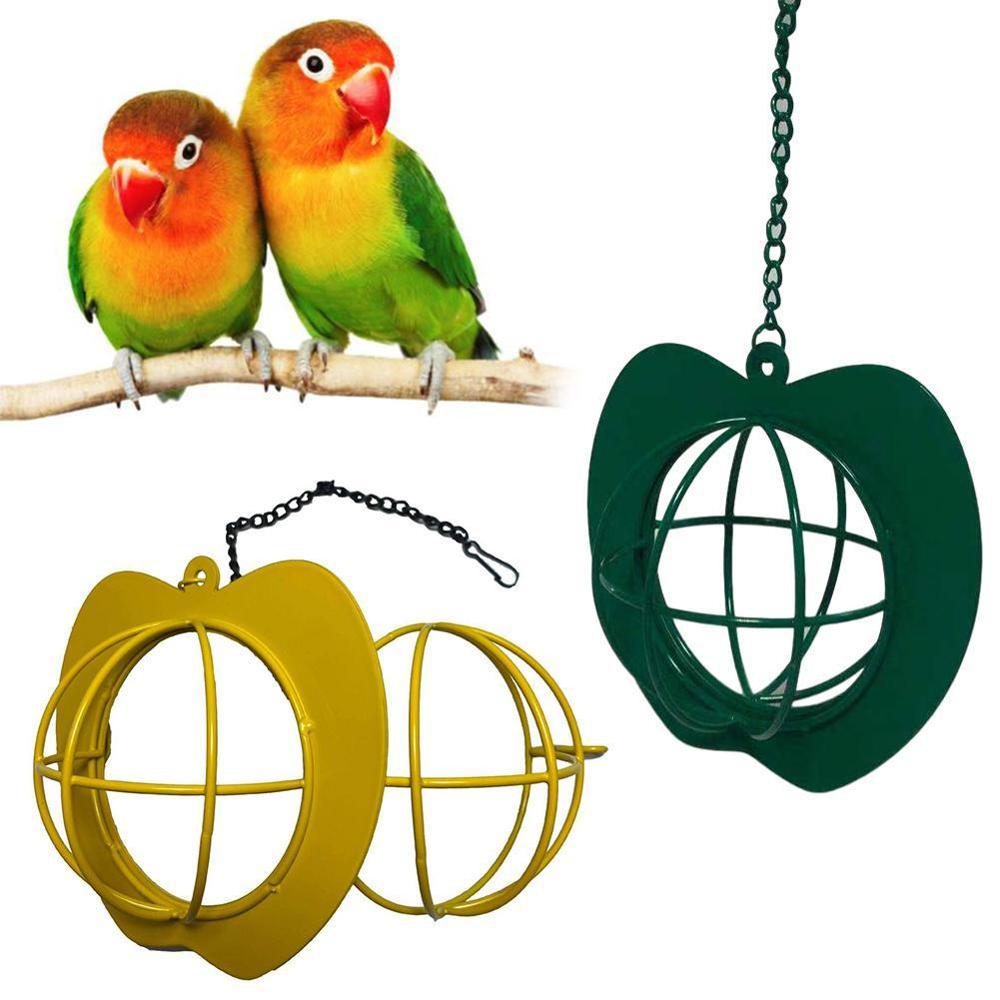 Bird Feeders Hanging Metal Iron Apple Bird Feeder Cage Ball Seed Feeder