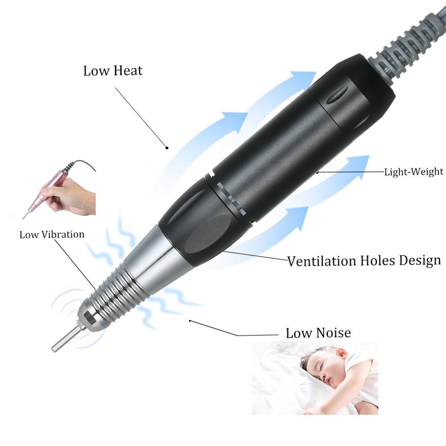 Máquina Eléctrica de 30000RPM para taladrar uñas, máquina eléctrica para limar uñas, pulidora, Kit de manicura, taladro para pedicura