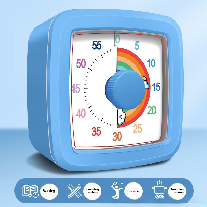 Study Timer Children 60 Minutes Countdown Silent Classroom Timer for Home and School Clock Kitchen Children's Visual Kids Tools: GRAY