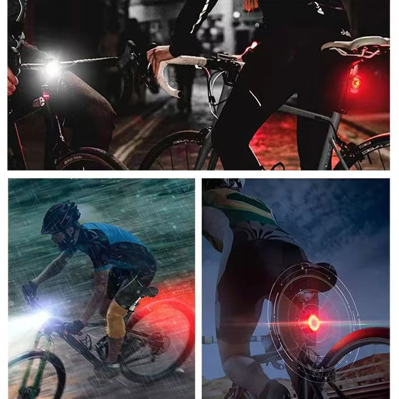 Luz delantera para bicicleta con carga USB, luz trasera de advertencia para bicicleta, faro trasero impermeable, linterna, luz Led para ciclismo