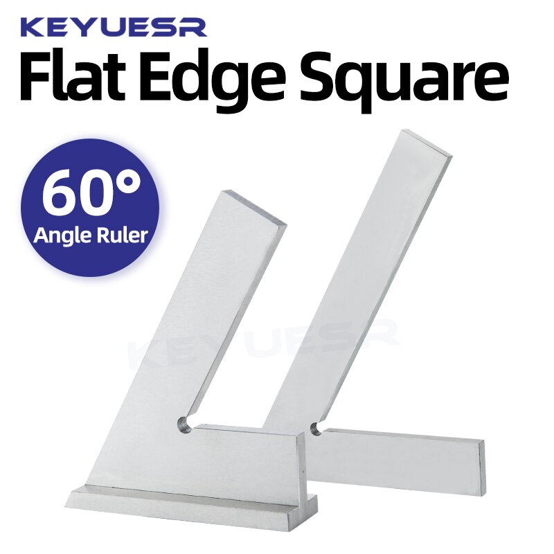 60 Graden Hoek Platte Rand Vierkante Hoek Heerser Metalen Vierkante Heerser Rand Staal Meten Tool Carpenter Vierkante Markering Heerser Gereedschappen