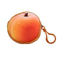 1Pcs Vrouwen Mini 3D Fruit Portemonnee Mini Handtas Key Mini Bag Vrouwelijke Rits Kleine Portemonnee Meisjes Portemonnee portemonnee: Yellow peach