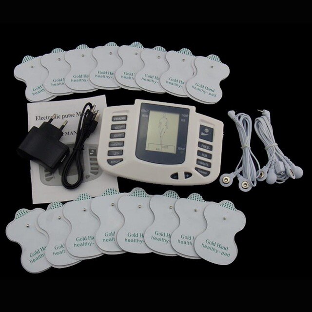 Électro stimulateur Tens EMS, appareil de relaxation pour tout le corps, masseur de thérapie musculaire, stimulation par impulsion, Acupuncture Tens avec pantoufle de thérapie: English button