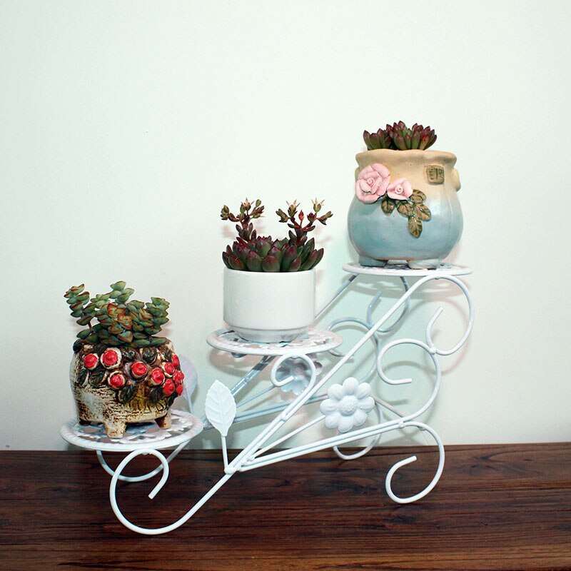 Étagère de bureau en fer forgé avec Mini fleurs, étagère multifonctionnelle pour recevoir le balcon, pot de fleurs