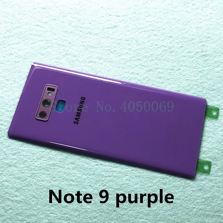Samsung galaxy note 9 n960 sm-n960f note 8 n950 sm-n950f glass bak batterihus reparasjonsdeksel bakdør koffert erstatning: Note 9 lilla