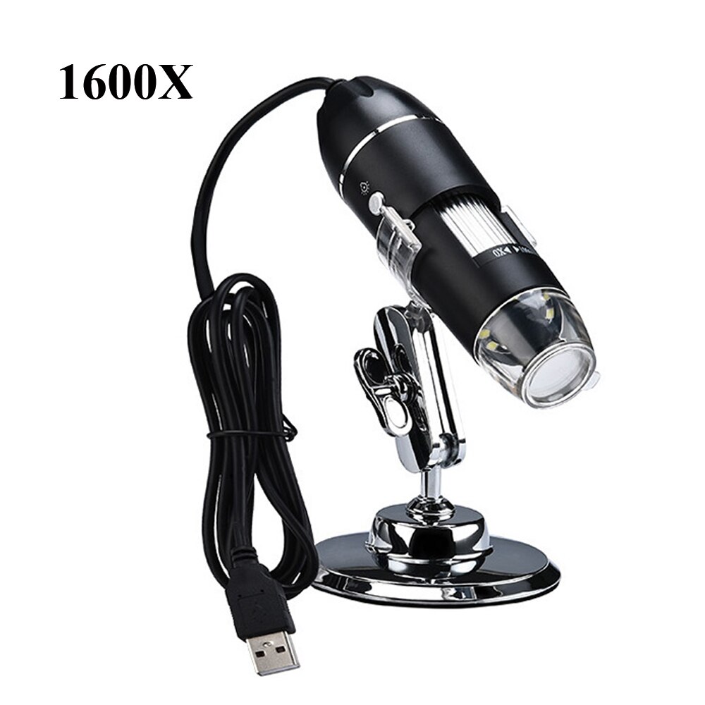Adjustable LED Digital Microscope 1600X/1000X/500X Mega Pixels Type-C/Micro USB Magnifier Electronic Stereo USB Endoscope Camera: 1600X USB