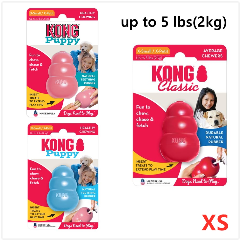 Xs-Size Kong Klassieke Hond Chew Toy Collection Tot 5lbs(2Kg)