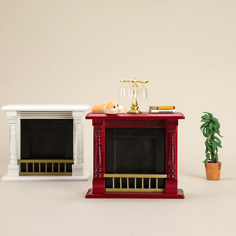 Maison de poupée Miniature, modèle de cheminée, meubles de salon, décoration, accessoires pour maison de poupée, 1/12