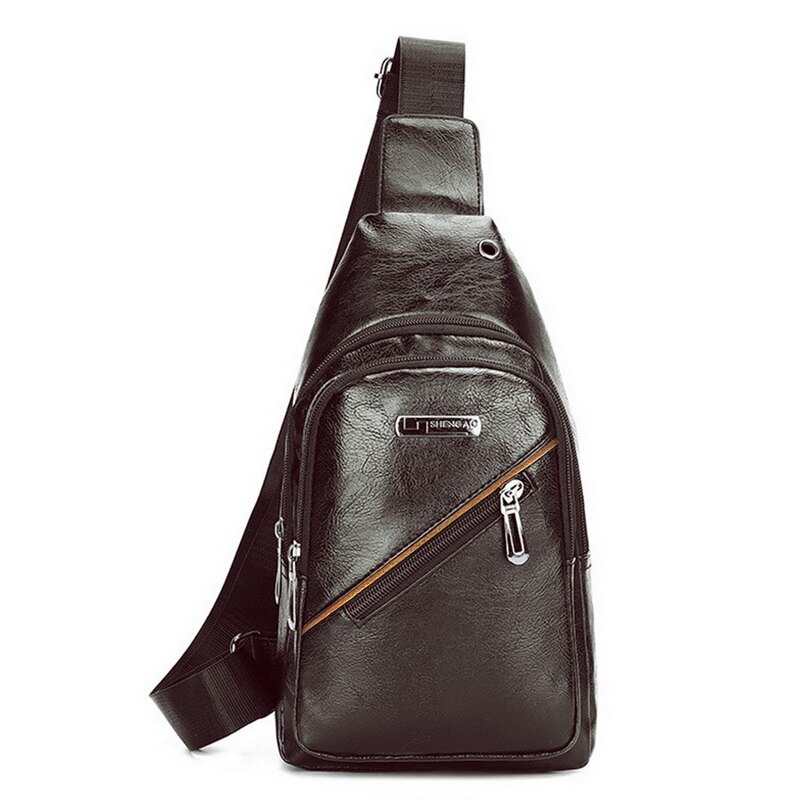waterproof Male Chest bag Leather Crossbody Bags High Capacity Chest Bag Travel Shoulder Pack For Men Bolsos: Style A-1