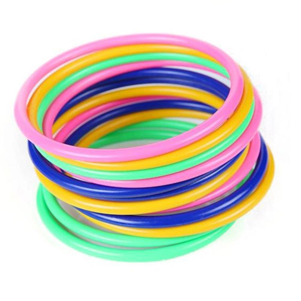 12 Stks/set Kids Multicolor Toss Ring Gooien Cirkel Beentje Carnaval Tuin Kraam School Spel Puzzel Speelgoed Kinderen Party Speelgoed