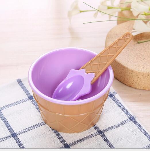 Tazón de plástico para helado, taza de agua, tazón para helado, taza para helado, vajilla: Purple