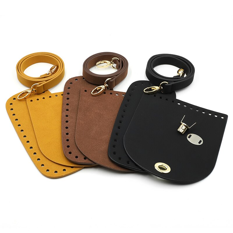 Suede Leather Bag Strap Handmade Handbag Woven Set Bag Bottoms With Hardware Accessories for DIY Shoulder Handbag