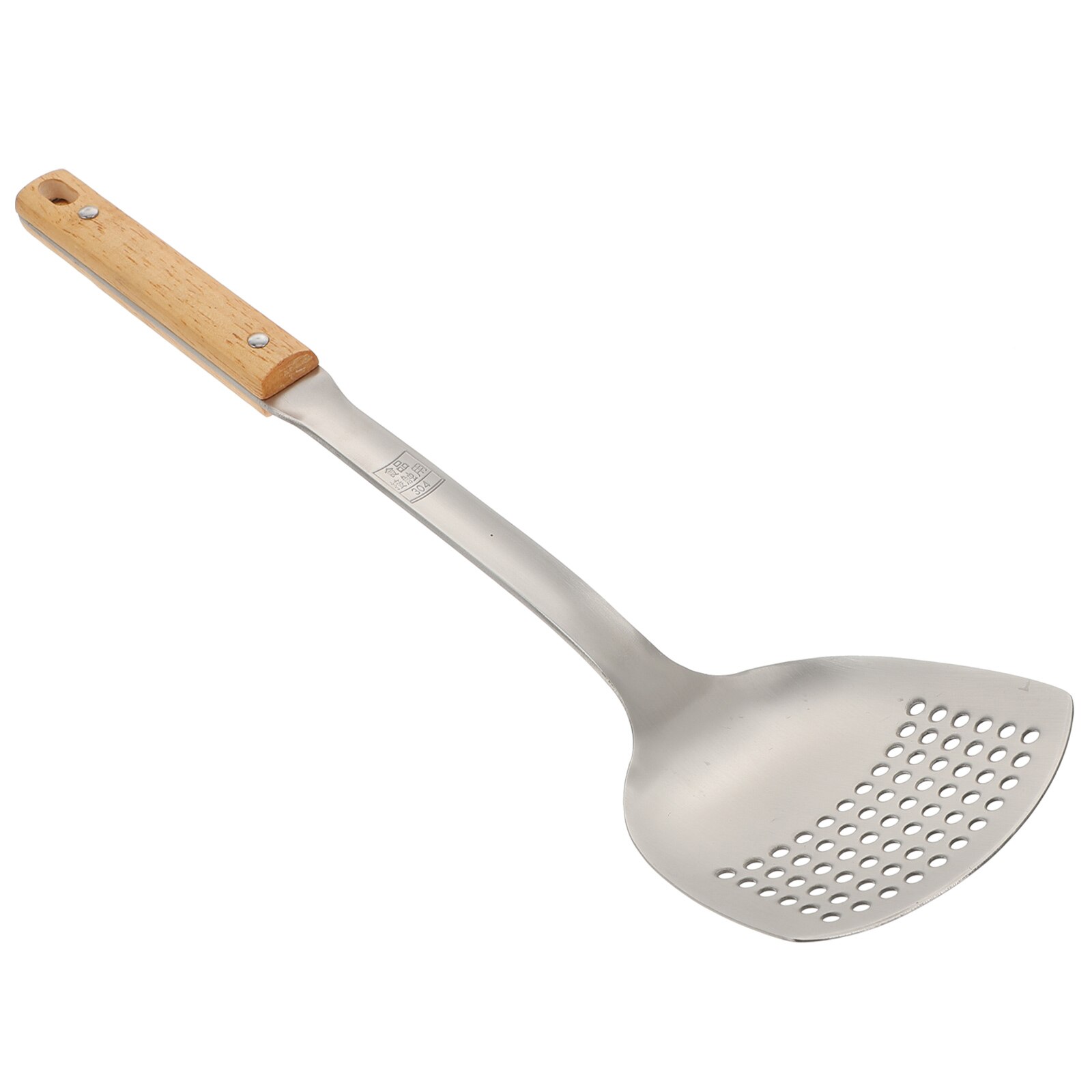 Wooden Handle Cooking Shovel Stainless Steel Wok Shovel Food Cooking Spatula