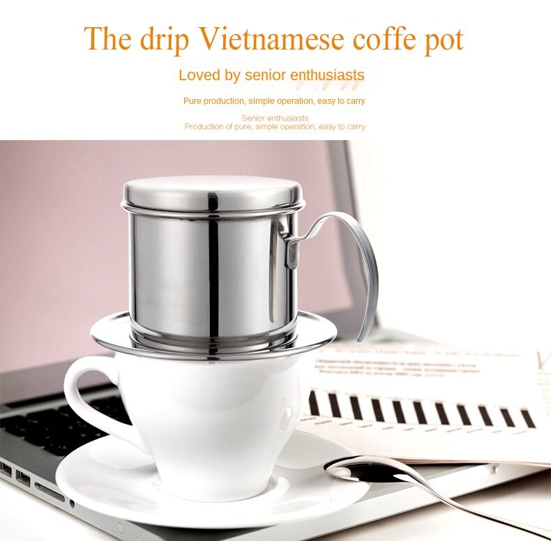 304 Stainless Steel Vietnamese Coffee Pot Coffee Filter Pot Drip Pot Filter-Free Coffee Pot