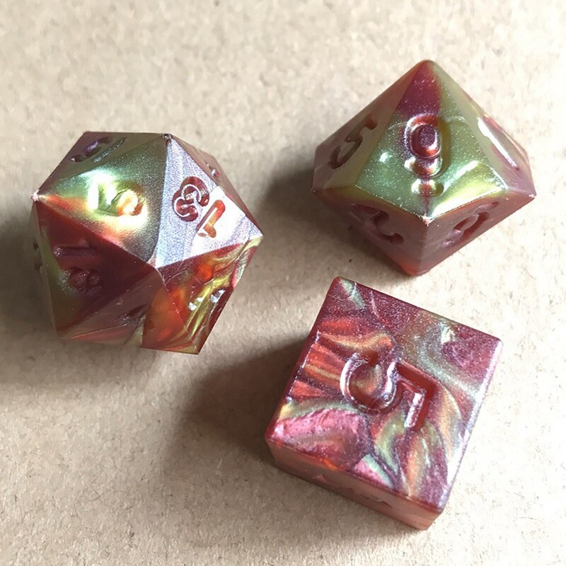 Ensemble de dés à facettes multiples, 7 pièces, acrylique, Double couleur, numérique, jeu de personnalité, DND