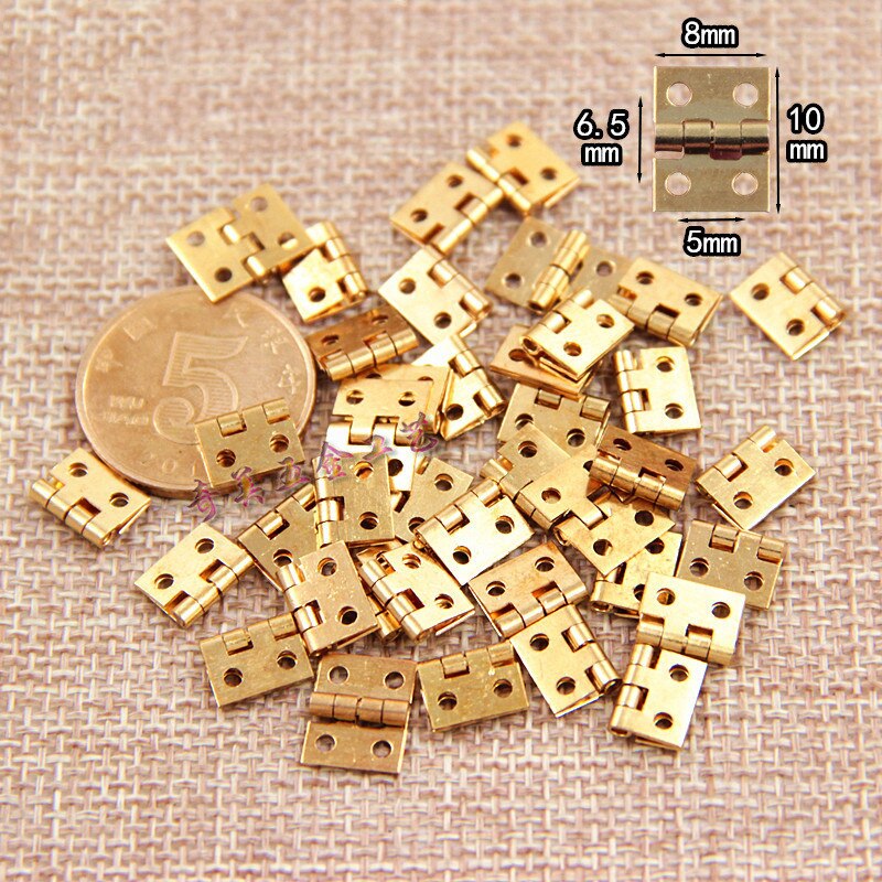 Tiny 20 stks Mini Kleine Metalen Scharnier Kleine Houten Box Prachtige Sieraden Zuiver Koper Deur Scharnieren Hardware Tool supply