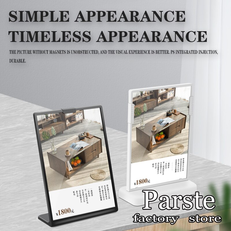 A4/A5/A6Acrylic Panel Menu Display Stand L-Shaped Vertical Table Card Table Brand High-End Plastic Wine Catalog Menu Name Card