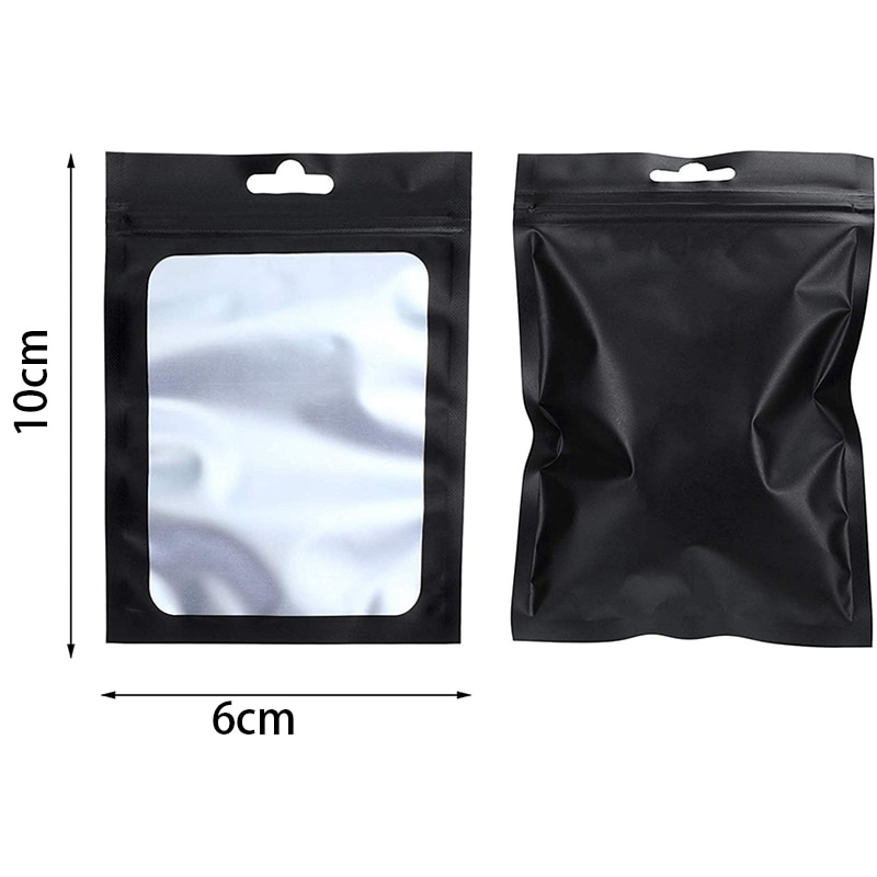 200 Pieces Resealable Food Storage Bags with Clear Window Coffee Beans Packaging Pouch for Food Self Sealing Storage Supplies (B