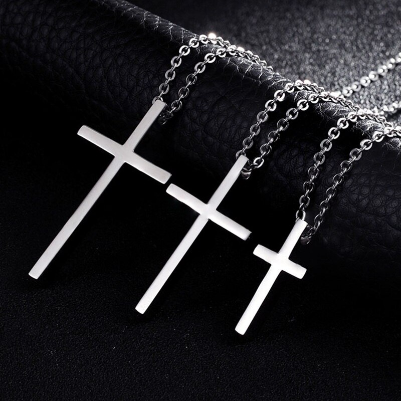 Titanium Stalen Kruis Hanger Ketting Voor Mannen Vrouwen Minimalistische Sieraden Mannelijke Vrouwelijke Gebed Kettingen Chokers