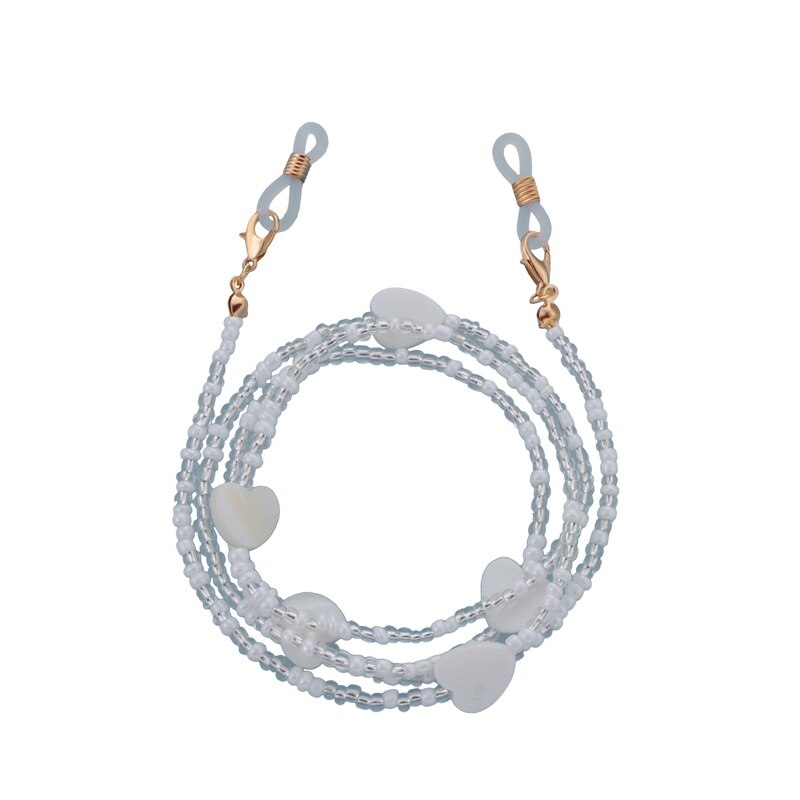 Crystal Cherry Glasses Chain Cute Transparent Beads Pearl Mask Chain Neck Straps Sunglasses Lanyard Women Jewelry