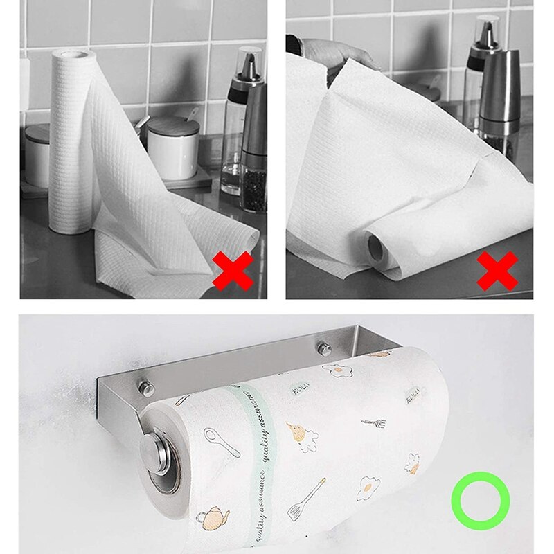 Kitchen Roll Holder Wall Mounting Stainless Steel Kitchen Roll Holder Without Drilling Paper Roll Holder Roll Holder