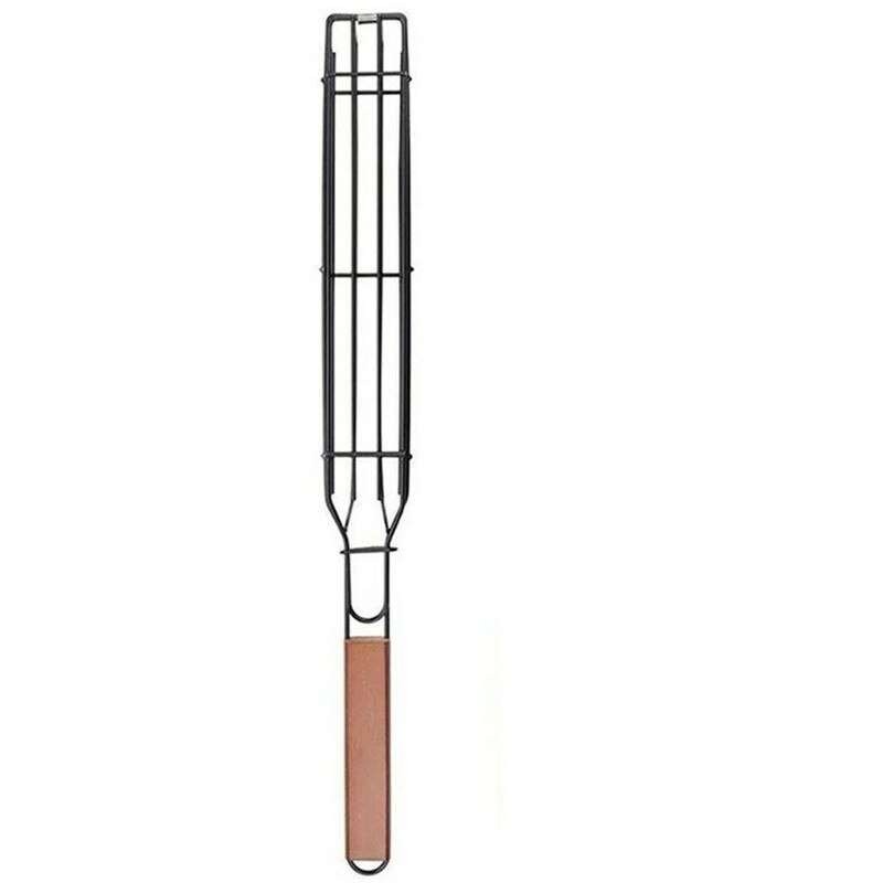 Utomhus grillkorg bbq redskap bärbar bbq grillkorg belagd stål nonstick grill grill mesh grillverktyg: Default Title